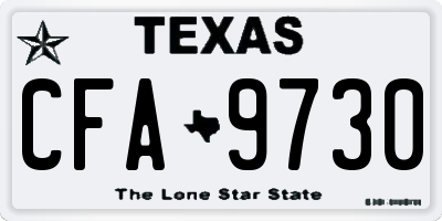 TX license plate CFA9730