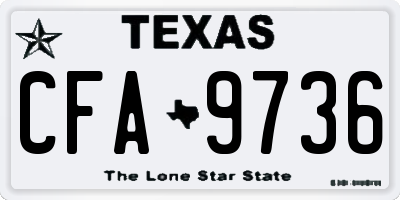 TX license plate CFA9736