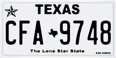 TX license plate CFA9748