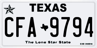 TX license plate CFA9794
