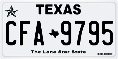 TX license plate CFA9795