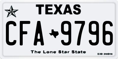 TX license plate CFA9796