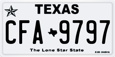 TX license plate CFA9797