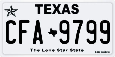 TX license plate CFA9799