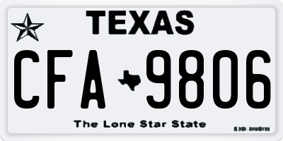 TX license plate CFA9806