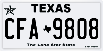 TX license plate CFA9808