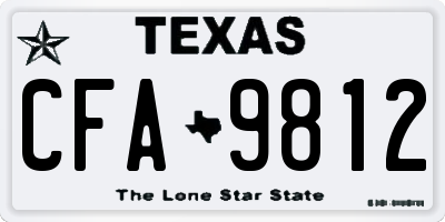 TX license plate CFA9812
