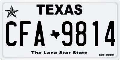 TX license plate CFA9814