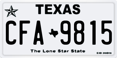 TX license plate CFA9815