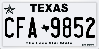 TX license plate CFA9852