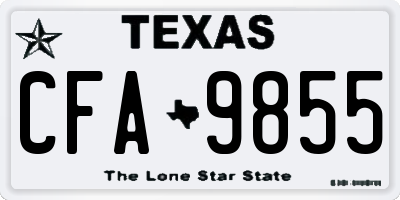 TX license plate CFA9855