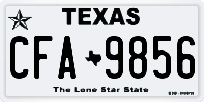 TX license plate CFA9856