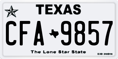 TX license plate CFA9857