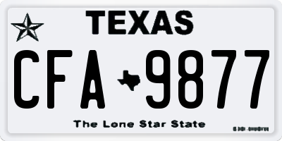 TX license plate CFA9877