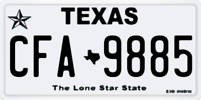 TX license plate CFA9885