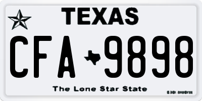 TX license plate CFA9898