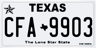 TX license plate CFA9903
