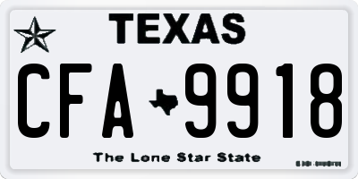 TX license plate CFA9918