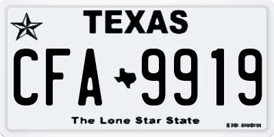 TX license plate CFA9919