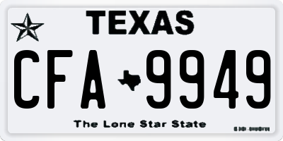 TX license plate CFA9949