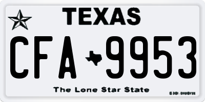 TX license plate CFA9953