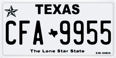 TX license plate CFA9955