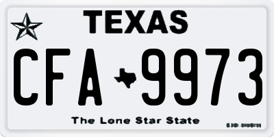 TX license plate CFA9973