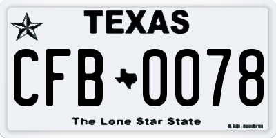 TX license plate CFB0078