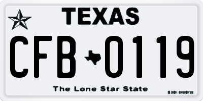 TX license plate CFB0119