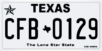 TX license plate CFB0129