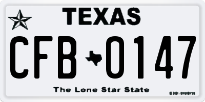 TX license plate CFB0147