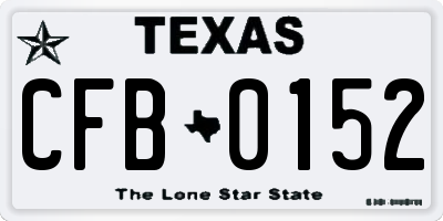 TX license plate CFB0152