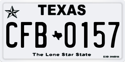 TX license plate CFB0157