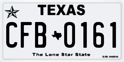 TX license plate CFB0161