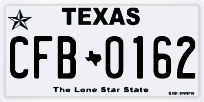 TX license plate CFB0162