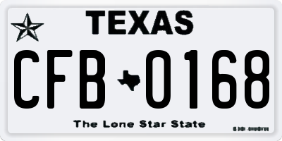 TX license plate CFB0168