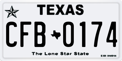TX license plate CFB0174
