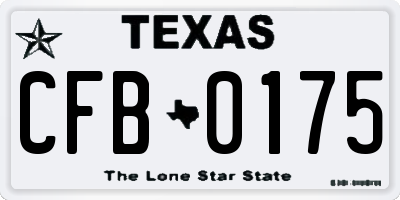 TX license plate CFB0175