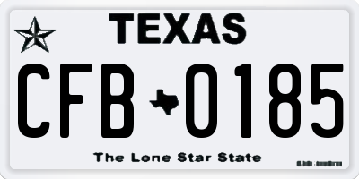 TX license plate CFB0185