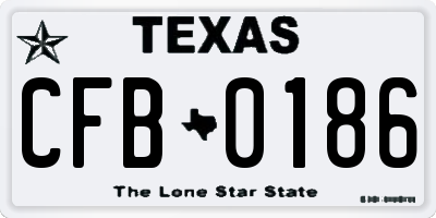 TX license plate CFB0186
