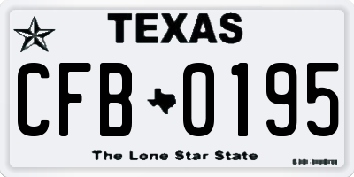 TX license plate CFB0195