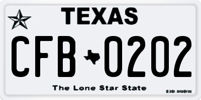 TX license plate CFB0202