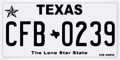 TX license plate CFB0239