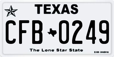 TX license plate CFB0249