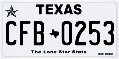 TX license plate CFB0253