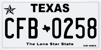TX license plate CFB0258