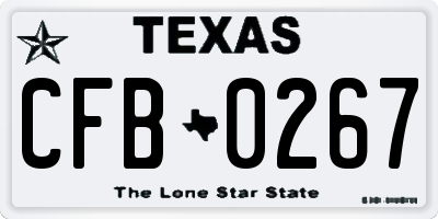 TX license plate CFB0267