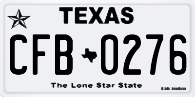 TX license plate CFB0276