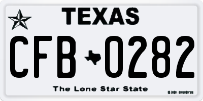 TX license plate CFB0282