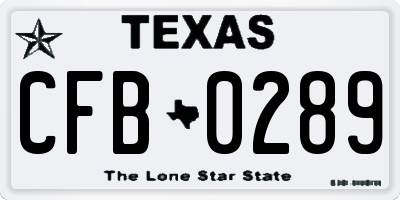 TX license plate CFB0289